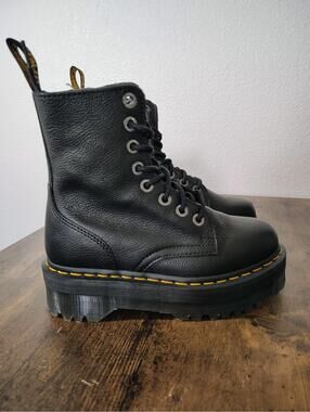 Doc Marten Jadon III Women Black W Sz 5 US  Pisa Leather Lace Up Goth Punk